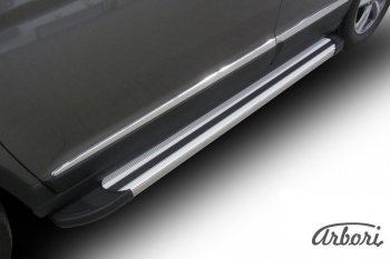 11 789 р. Порожки для ног Arbori Luxe Silver  Haval H6 (2013-2020) дорестайлинг  с доставкой в г. Пермь. Увеличить фотографию 2