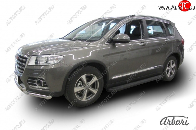 11 609 р. Порожки для ног Arbori Optima Black Haval H6 (2013-2020)  с доставкой в г. Пермь