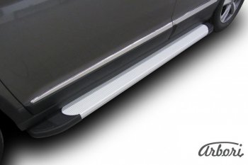 10 979 р. Порожки для ног Arbori Optima Silver Haval H6 дорестайлинг (2016-2019)  с доставкой в г. Пермь. Увеличить фотографию 2