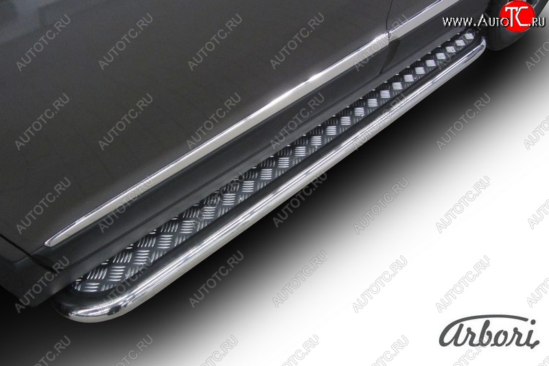 25 999 р. Защита штатных порогов с листом Arbori (нержавейка, алюминий, d57) Haval H6 (2013-2020)  с доставкой в г. Пермь