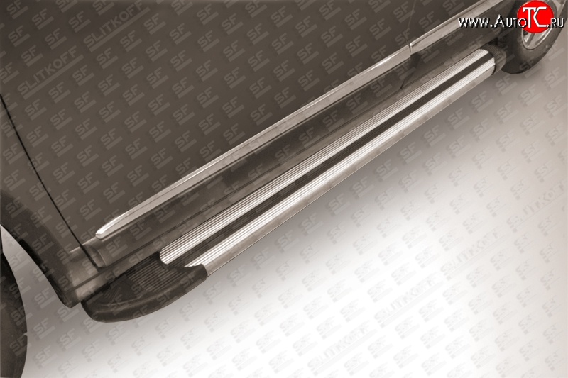 10 699 р. Алюминиевые пороги Slitkoff Luxe Silver Haval H6 (2013-2020)  с доставкой в г. Пермь