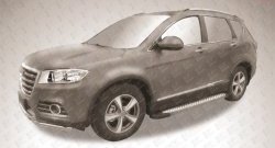 17 399 р. Алюминиевые пороги Slitkoff Standart Silver  Haval H6 (2013-2020)  с доставкой в г. Пермь. Увеличить фотографию 2