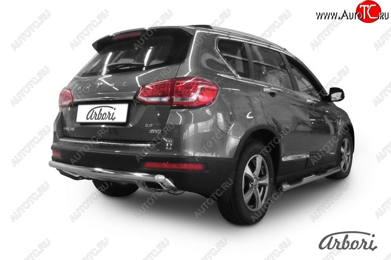 17 949 р. Защита заднего бампера Arbori (нержавейка, 1 труба d57 mm). Haval H6 дорестайлинг (2016-2019)  с доставкой в г. Пермь