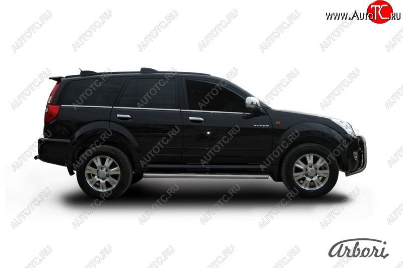 11 609 р. Защита заднего бампера Arbori (нержавейка, 1 труба d57 mm). Great Wall Hover  1-ый рестайлинг (2010-2014)  с доставкой в г. Пермь