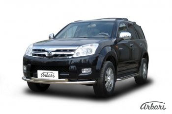 Защита переднего бампера Arbori (нержавейка, 2 трубы d57 и 57 mm) Great Wall Hover (2010-2014)  1-ый рестайлинг