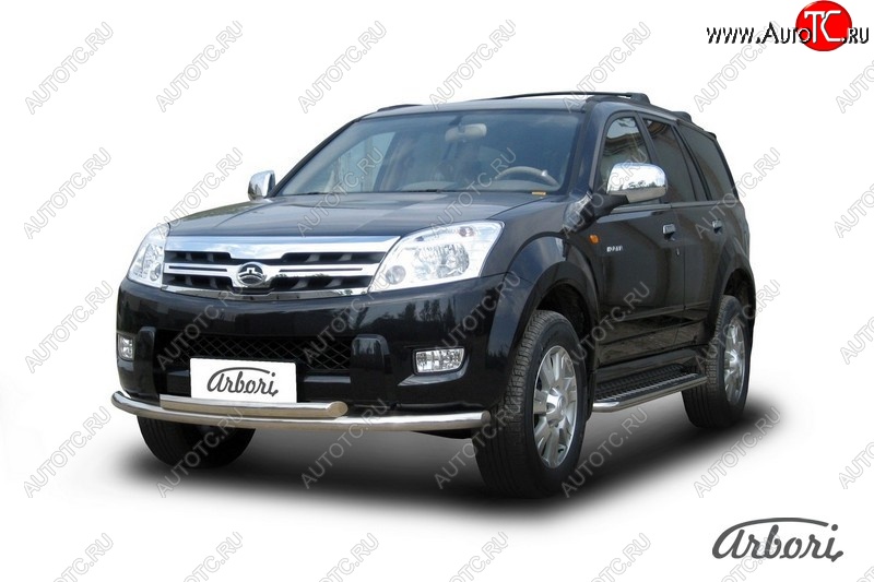 11 609 р. Защита переднего бампера Arbori (нержавейка, 2 трубы d57 и 57 mm)  Great Wall Hover (2010-2014)  1-ый рестайлинг  с доставкой в г. Пермь