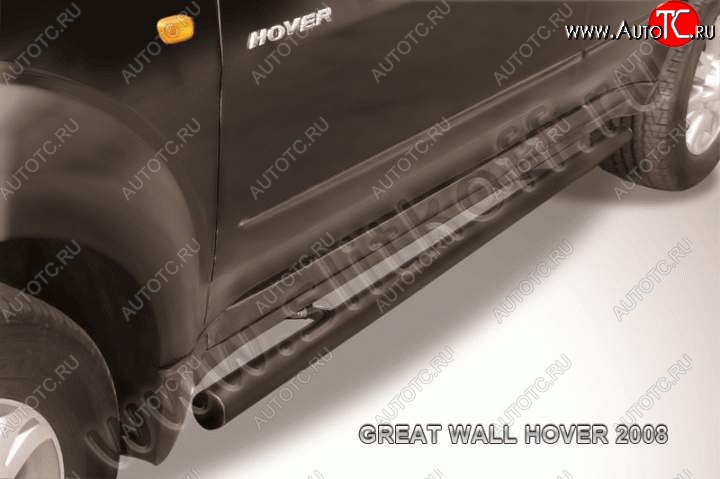 9 899 р. Защита порогов Slitkoff (труба d57) Great Wall Hover  1-ый рестайлинг (2010-2014) (Цвет: серебристый)  с доставкой в г. Пермь