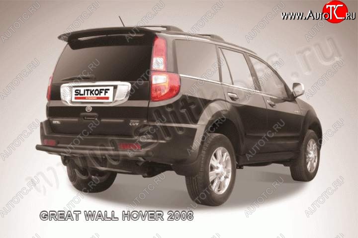 6 299 р. Защита заднего бампера Slitkoff (труба d57) Great Wall Hover  1-ый рестайлинг (2010-2014) (Цвет: серебристый)  с доставкой в г. Пермь