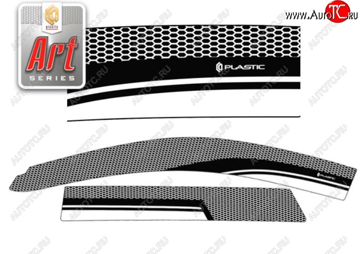 2 399 р. Дефлектора окон CA-Plastic  Great Wall Hover H3 (2010-2014)  дорестайлинг (Серия Art черная, Без хром.молдинга, Крепление только на скотч)  с доставкой в г. Пермь