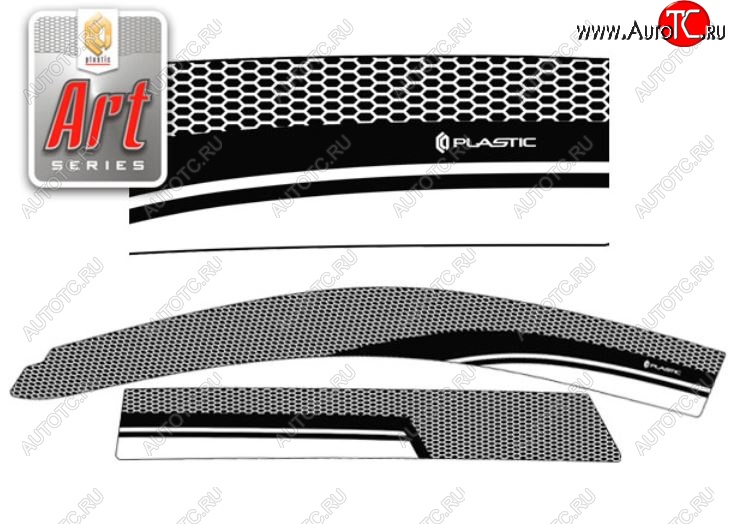 2 299 р. Дефлектор капота CA-Plastiс  Great Wall Hover H5 (2010-2017) (Серия Art белая, Без хром.молдинга, Крепление только на скотч)  с доставкой в г. Пермь
