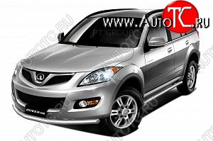 15 699 р. Защита порогов вогнутая из трубы Ø63 Petroil Tuning  Great Wall Hover H5 (2010-2017) (Нержавейка)  с доставкой в г. Пермь