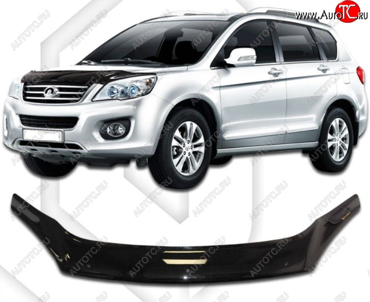 2 399 р. Дефлектор капота CA-Plastic exclusive Great Wall Hover H6 (2012-2016) (Classic черный, Без надписи)  с доставкой в г. Пермь