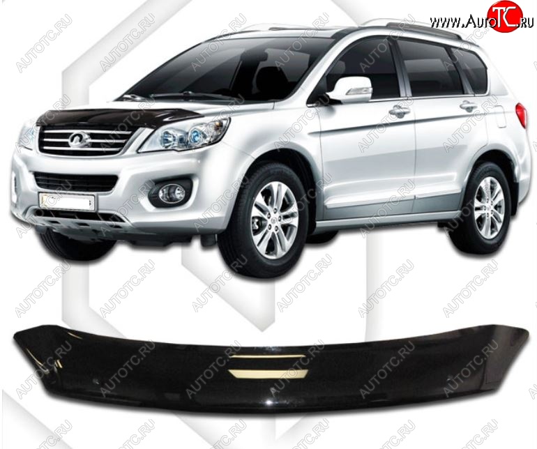1 999 р. Дефлектор капота CA-Plastic  Great Wall Hover H6 (2012-2016) (Classic черный, Без надписи)  с доставкой в г. Пермь