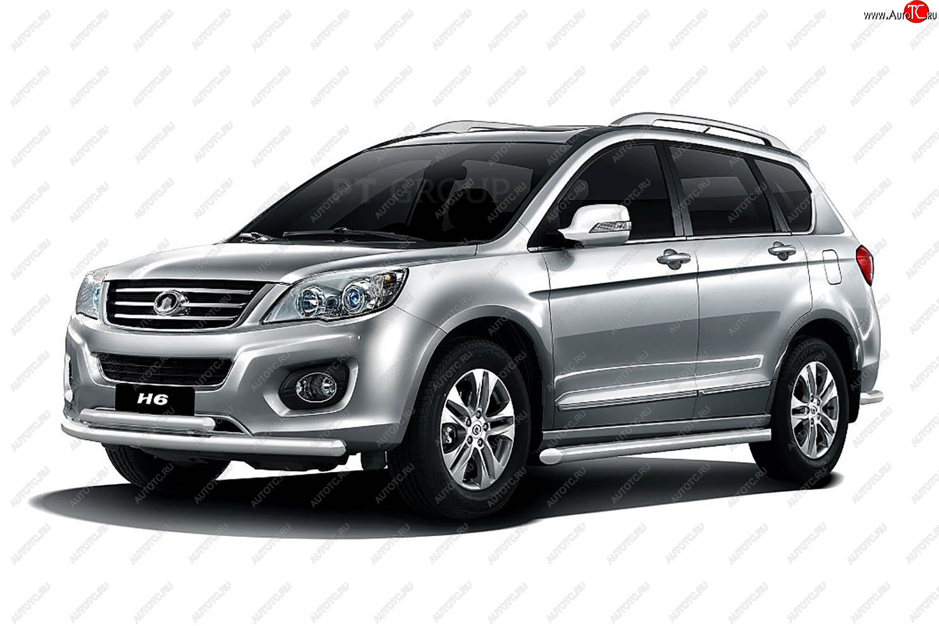 8 899 р. Защита переднего бампера двойная из труб d63/51 мм Petroil Tuning  Great Wall Hover H6 (2012-2016) (Нержавейка)  с доставкой в г. Пермь