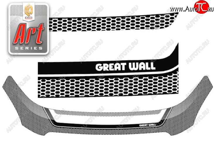 2 399 р. Дефлектор капота CA-Plastiс  Great Wall Hover M2 (2010-2014) (Серия Art черная)  с доставкой в г. Пермь