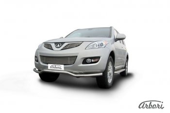 12 869 р. Защита переднего бампера Arbori (волна, нержавейка, 1 труба d57 mm).  Great Wall Hover H5 (2010-2017)  с доставкой в г. Пермь. Увеличить фотографию 2