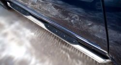 83 999 р. Защита порогов с пластиковыми вставками для ног из круглой трубы диаметром 76 мм Russtal Great Wall Hover H5 (2010-2017) (Защита порогов с со скосами на торцах (вариант 1))  с доставкой в г. Пермь. Увеличить фотографию 2