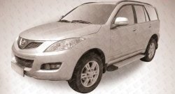 13 349 р. Алюминиевые пороги Slitkoff Optima Silver  Great Wall Hover H5 (2010-2017)  с доставкой в г. Пермь. Увеличить фотографию 2