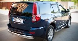 14 399 р. Защита заднего бампера (2 трубы Ø63 мм, нержавейка) SLITKOFF  Great Wall Hover H5 (2010-2017)  с доставкой в г. Пермь. Увеличить фотографию 2