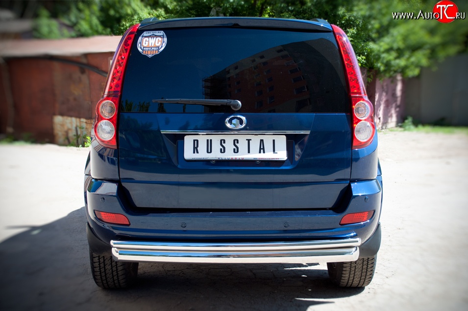 17 549 р. Защита заднего бампера (Ø76 и 42 мм, нержавейка) SLITKOFF  Great Wall Hover H5 (2010-2017)  с доставкой в г. Пермь