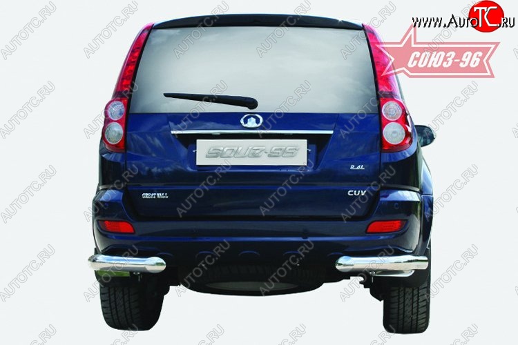12 779 р. Защита заднего бампера из боковых уголков Souz-96 (d76)  Great Wall Hover H5 (2010-2017)  с доставкой в г. Пермь