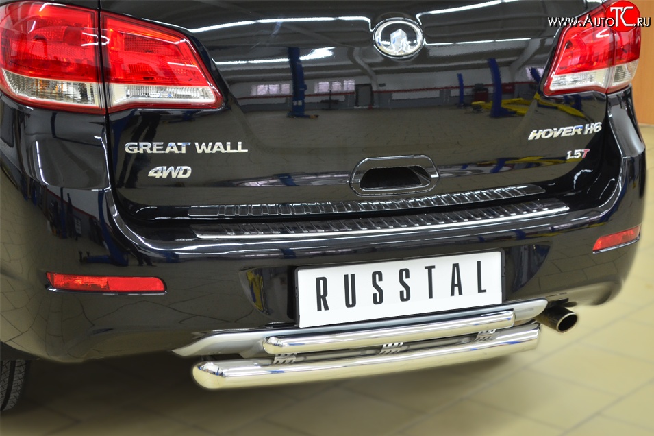 16 999 р. Одинарная защита заднего бампера из трубы диаметром 42 мм SLITKOFF Great Wall Hover H6 (2012-2016)  с доставкой в г. Пермь