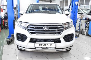 14 199 р. Защита переднего бампера Petroil Tuning (нержавейка d63)  Great Wall Wingle 7 (2018-2023) пикап  с доставкой в г. Пермь. Увеличить фотографию 3