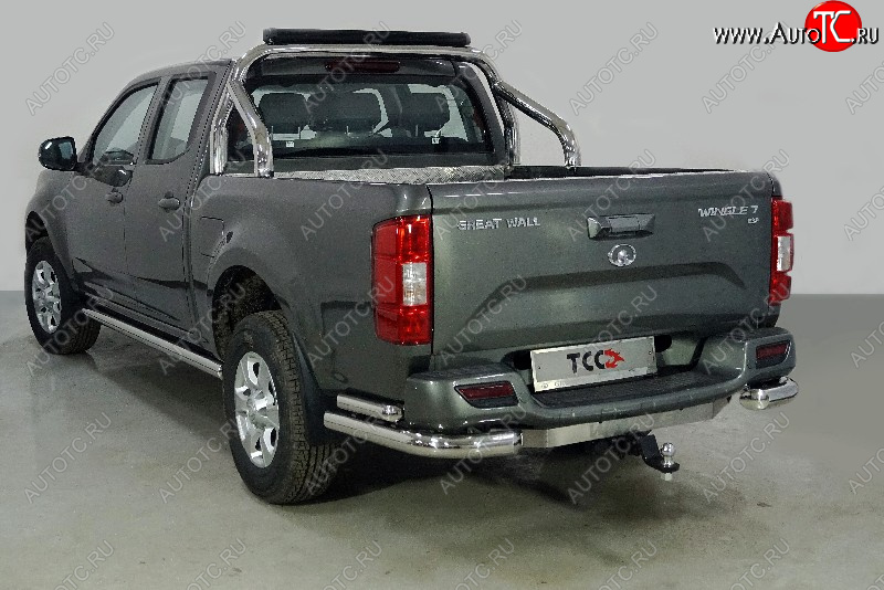 28 749 р. Защита заднего бампера (уголки двойные) 4WD 2.0 TD ТСС 76,1/50,8 мм Great Wall Wingle 7 пикап (2018-2023)  с доставкой в г. Пермь