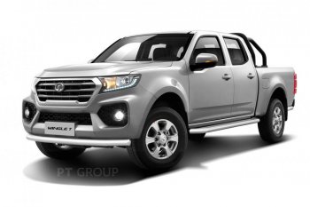 Защита порогов с алюм. площадкой Petroil Tuning d63 Great Wall Wingle 7 (2018-2023) пикап
