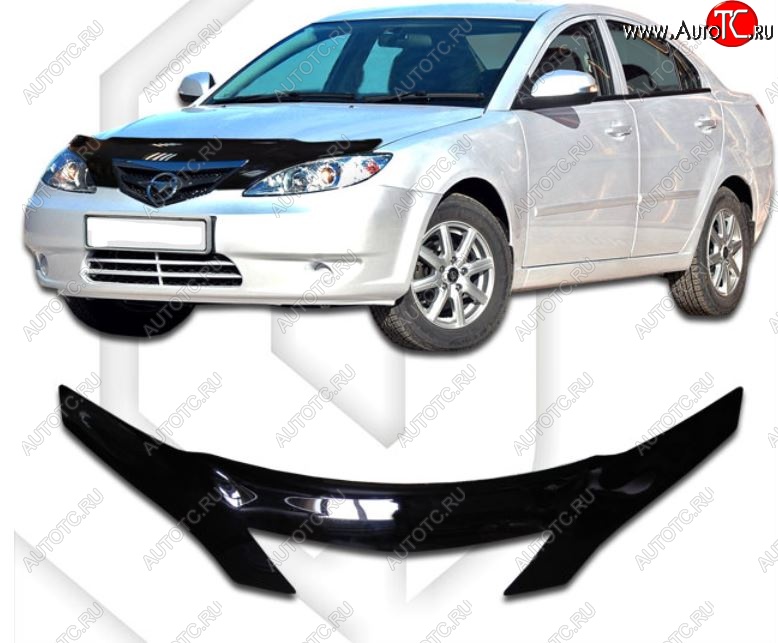 2 599 р. Дефлектор капота CA-Plastiс exclusive  Haima 3  HMC7185A (2010-2013) седан (Classic черный, Без надписи)  с доставкой в г. Пермь