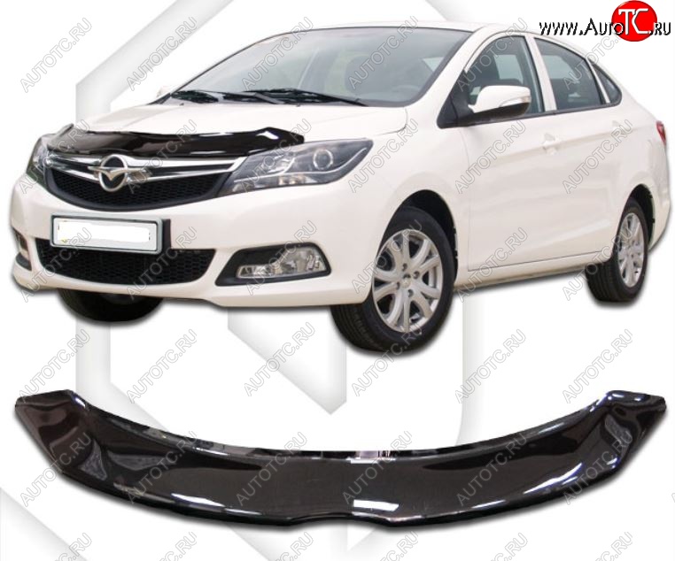 1 999 р. Дефлектор капота CA-Plastiс  Haima M3 (2013-2016) (Classic черный, Без надписи)  с доставкой в г. Пермь
