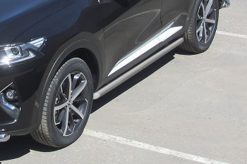  Защита порогов (Ø57 мм, с полимерным покрытием) Slitkoff Haval F7  дорестайлинг (2018-2022)