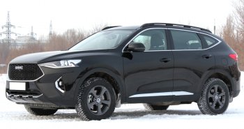 10 599 р. Рейлинги крыши АПС  Haval F7 (2018-2024)  дорестайлинг, рестайлинг (Черные, без поперечин)  с доставкой в г. Пермь. Увеличить фотографию 3