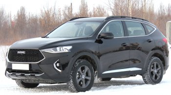 10 599 р. Рейлинги крыши АПС  Haval F7 (2018-2024)  дорестайлинг, рестайлинг (Черные, без поперечин)  с доставкой в г. Пермь. Увеличить фотографию 4