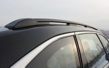 Рейлинги крыши АПС Haval F7 (2018-2024)  дорестайлинг, рестайлинг (Черные, с серыми поперечинами АЭРО, L1300)