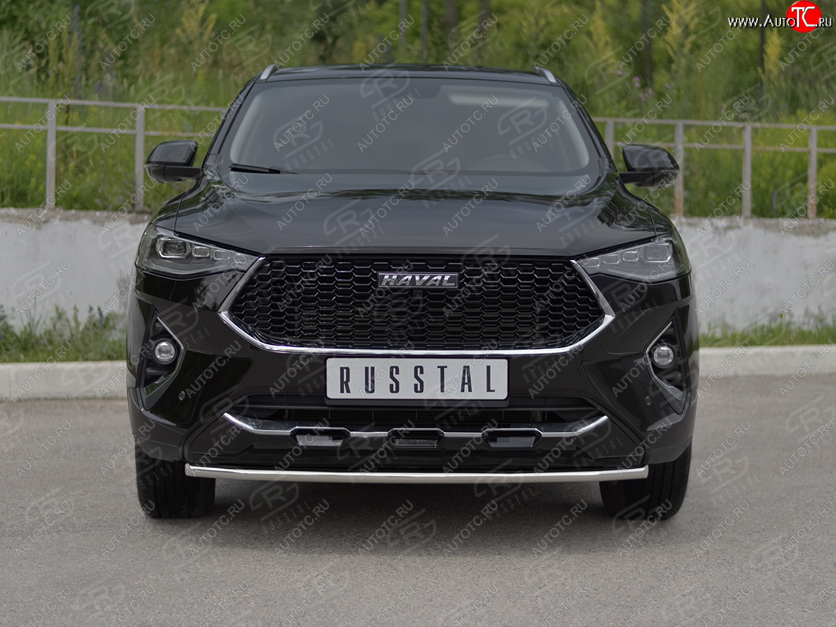 11 199 р. Защита переднего бампера (Ø42 мм, нержавейка, 4WD) SLITKOFF  Haval F7x (2019-2022) дорестайлинг  с доставкой в г. Пермь