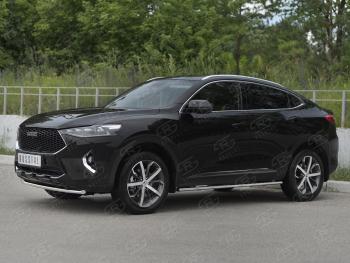 11 199 р. Защита переднего бампера (Ø42 мм, нержавейка, 4WD) SLITKOFF  Haval F7x (2019-2022) дорестайлинг  с доставкой в г. Пермь. Увеличить фотографию 3