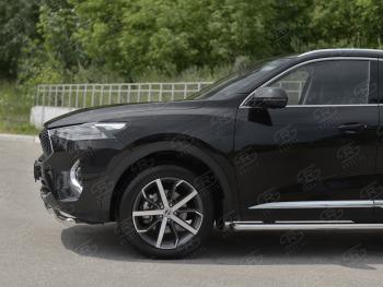 14 999 р. Защита переднего бампера (Ø63 мм секции, нержавейка, 1.5 4WD) SLITKOFF Haval F7x дорестайлинг (2019-2022)  с доставкой в г. Пермь. Увеличить фотографию 4