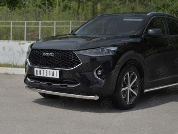 13 399 р. Защита переднего бампера (Ø63 мм секции, нержавейка, 1,5 4WD) SLITKOFF  Haval F7x (2019-2022) дорестайлинг  с доставкой в г. Пермь. Увеличить фотографию 2