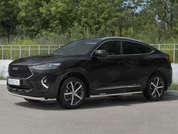 13 399 р. Защита переднего бампера (Ø63 мм секции, нержавейка, 1,5 4WD) SLITKOFF  Haval F7x (2019-2022) дорестайлинг  с доставкой в г. Пермь. Увеличить фотографию 3