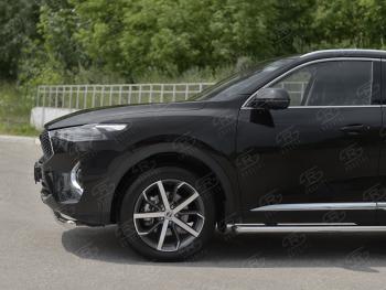 13 399 р. Защита переднего бампера (Ø63 мм секции, нержавейка, 1,5 4WD) SLITKOFF  Haval F7x (2019-2022) дорестайлинг  с доставкой в г. Пермь. Увеличить фотографию 4