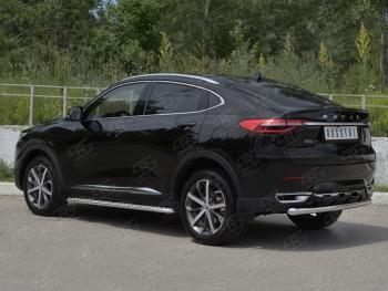 12 949 р. Защита заднего бампера (Ø63 мм, нержавейка) SLITKOFF  Haval F7x (2019-2022) дорестайлинг  с доставкой в г. Пермь. Увеличить фотографию 3