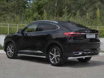 12 849 р. Защита заднего бампера (Ø63 мм, нержавейка) SLITKOFF  Haval F7x (2019-2022) дорестайлинг  с доставкой в г. Пермь. Увеличить фотографию 3