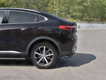 9 399 р. Защита заднего бампера (1.5 4WD Ø57 мм) SLITKOFF Haval F7x дорестайлинг (2019-2022) (нержавейка с полимерным покрытием, черный)  с доставкой в г. Пермь. Увеличить фотографию 4