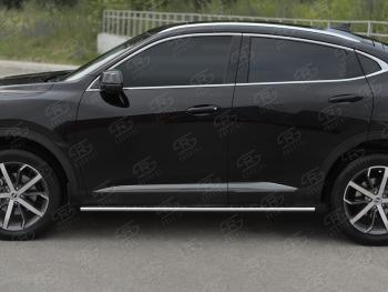 23 749 р. Защита порогов (Ø75x42 мм, с проступью) Russtal Haval F7x дорестайлинг (2019-2022) (полированная нержавейка)  с доставкой в г. Пермь. Увеличить фотографию 2