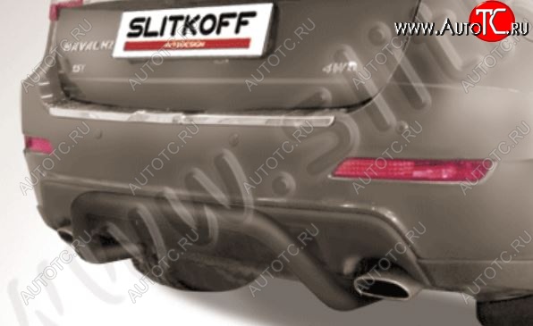 7 599 р. Защита заднего бампера Slitkoff (d57, скоба) Haval H2 (2014-2021) (Сталь с полимерным покрытием. Цвет: чёрный)  с доставкой в г. Пермь