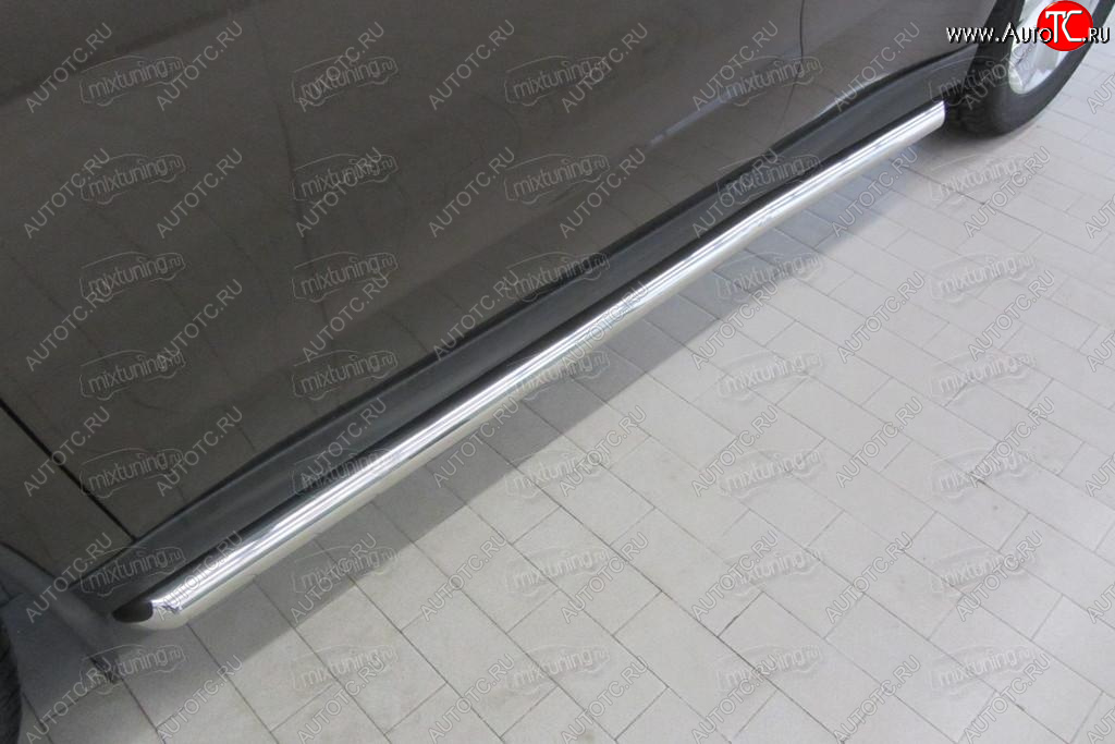 10 949 р. Защита порогов Slitkoff (Ø 57, труба с гибами)  Haval H2 (2014-2021) (Сталь с полимерным покрытием. Цвет: серебристый)  с доставкой в г. Пермь