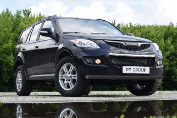 Защита переднего бампера Petroil Tuning (Ø63 мм) Haval H5 (2020-2023) рестайлинг (Сталь с полимерным покрытием в цвет: черный ❞Шагрень❝)
