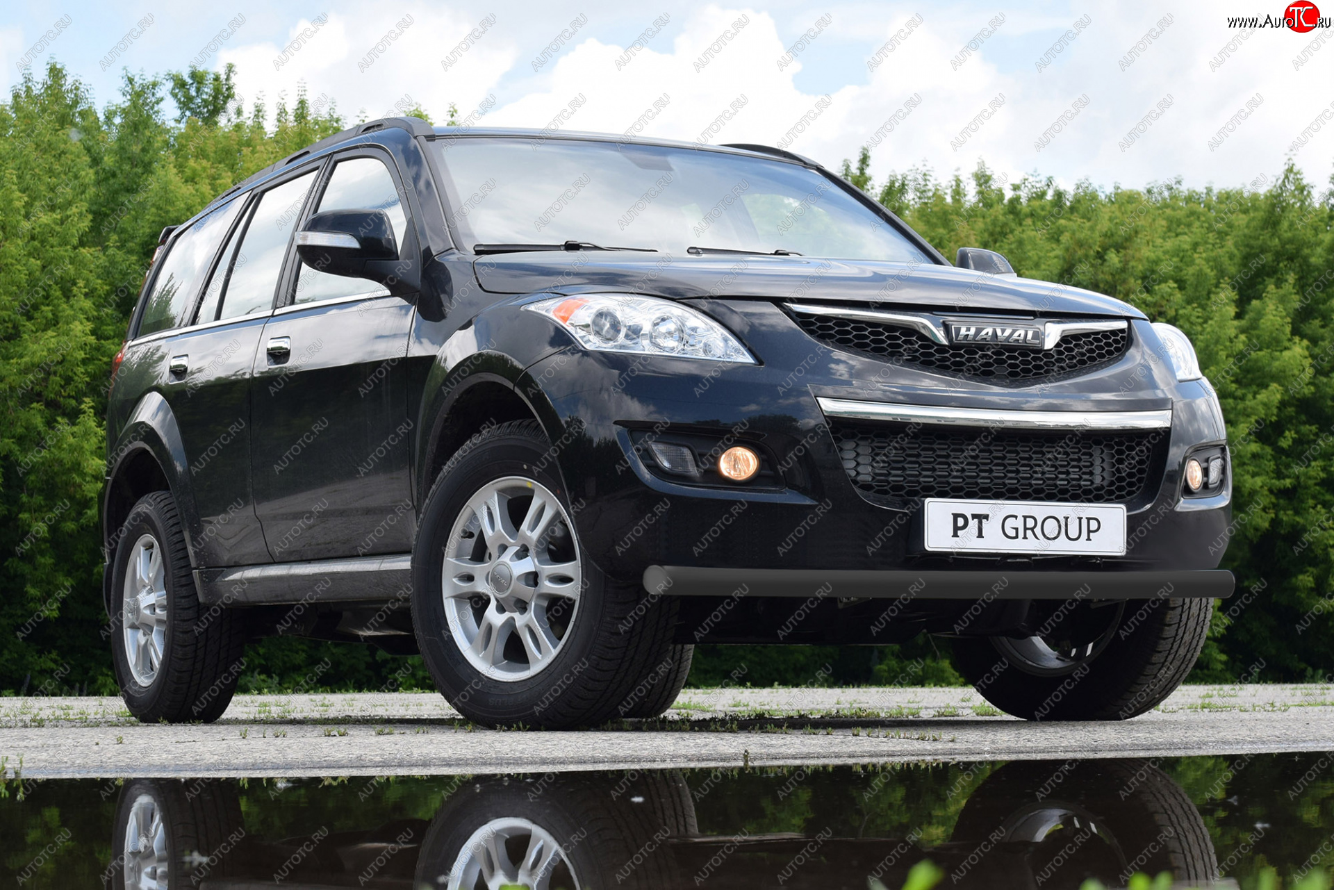 5 519 р. Защита переднего бампера Petroil Tuning (Ø63 мм)  Haval H5 (2020-2023) рестайлинг (Сталь с полимерным покрытием в цвет: черный ❞Шагрень❝)  с доставкой в г. Пермь