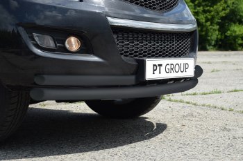 6 619 р. Защита переднего бампера Petroil Tuning (Ø63/51 мм)  Haval H5 (2020-2023) рестайлинг (Сталь с полимерным покрытием в цвет: черный ❞Шагрень❝)  с доставкой в г. Пермь. Увеличить фотографию 2